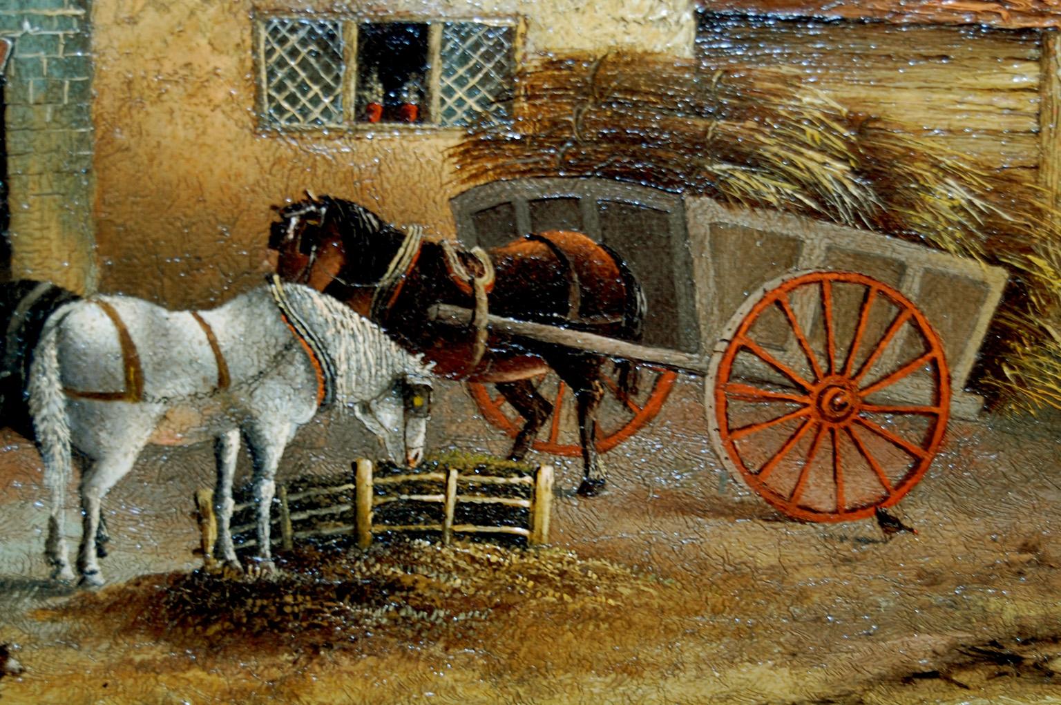English 19th Century Georgina Lara Original Oil on Canvas -Suffolk Village Scene 4
