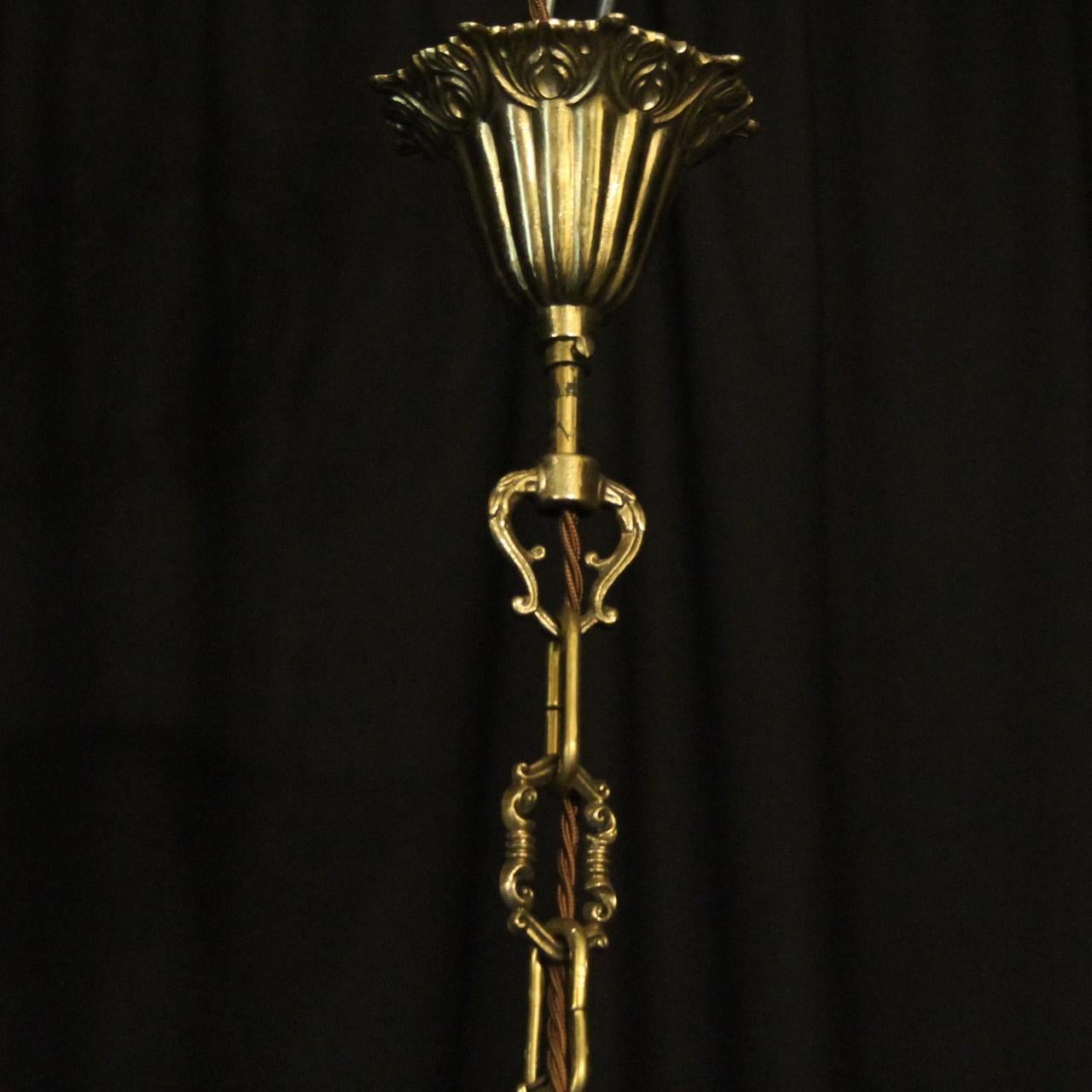 English 19th Century Gilded Bronze 6-Light Chandelier 5