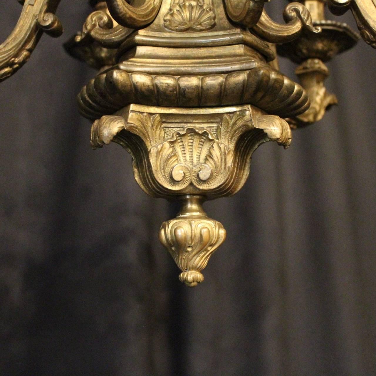 English 19th Century Gilded Bronze Six-Light Chandelier 2