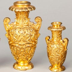 English 19th Century Gilt Bronze Collection of Decorative Urns