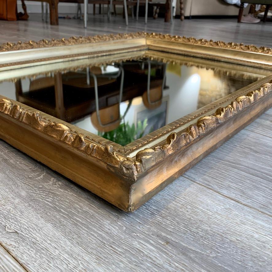 English 19th Century Gilt Mirror with Water Gilding and Replacement Mirror Glass In Good Condition In Uppingham, Rutland