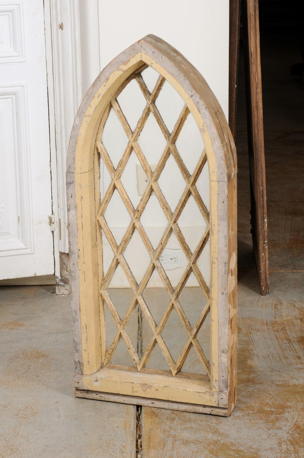English 19th Century Gothic Revival Broken Arch Church Window with Mullions In Good Condition In Atlanta, GA