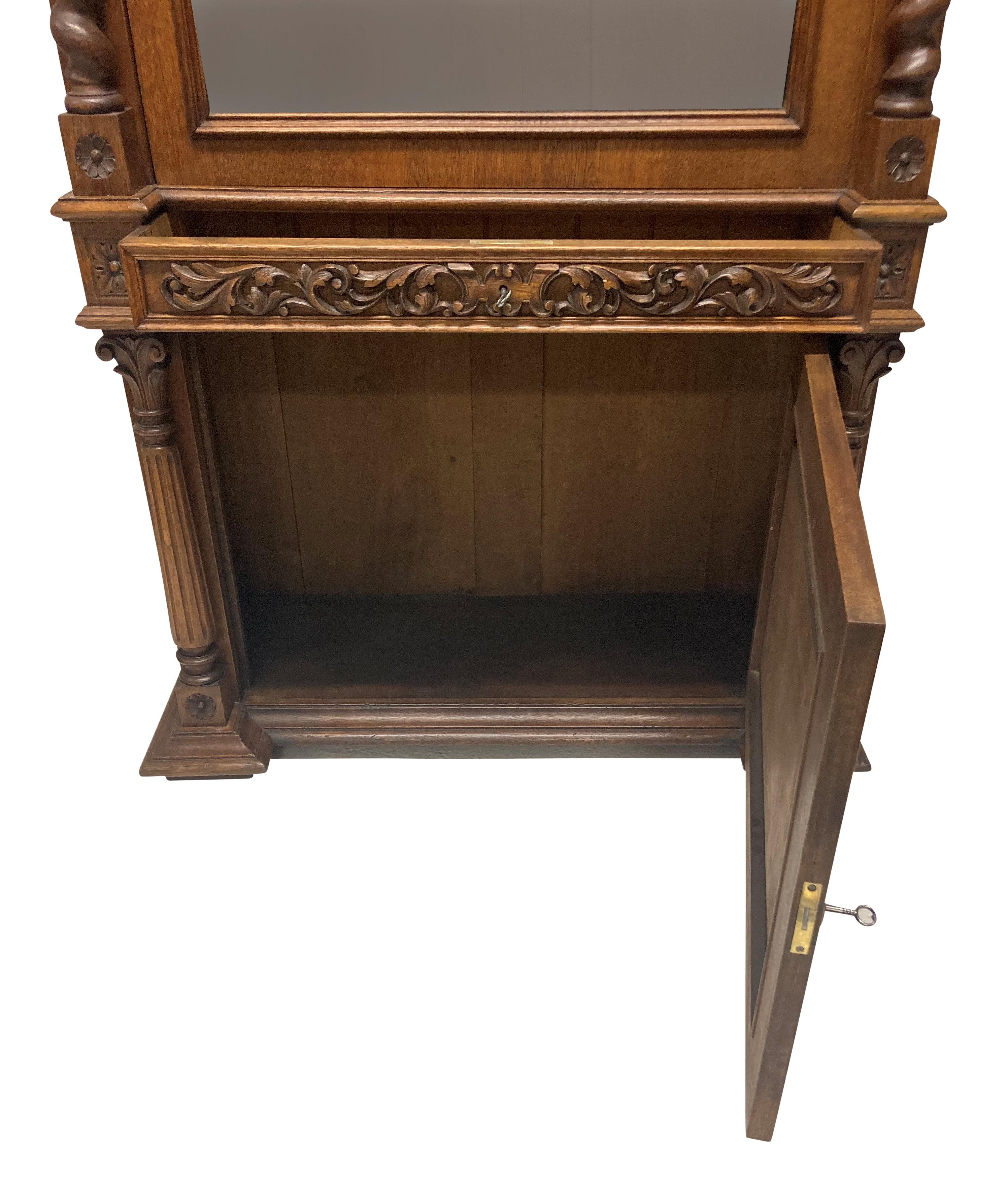 Mid-19th Century English 19th Century Gun Cabinet in the Romanesque Manner For Sale