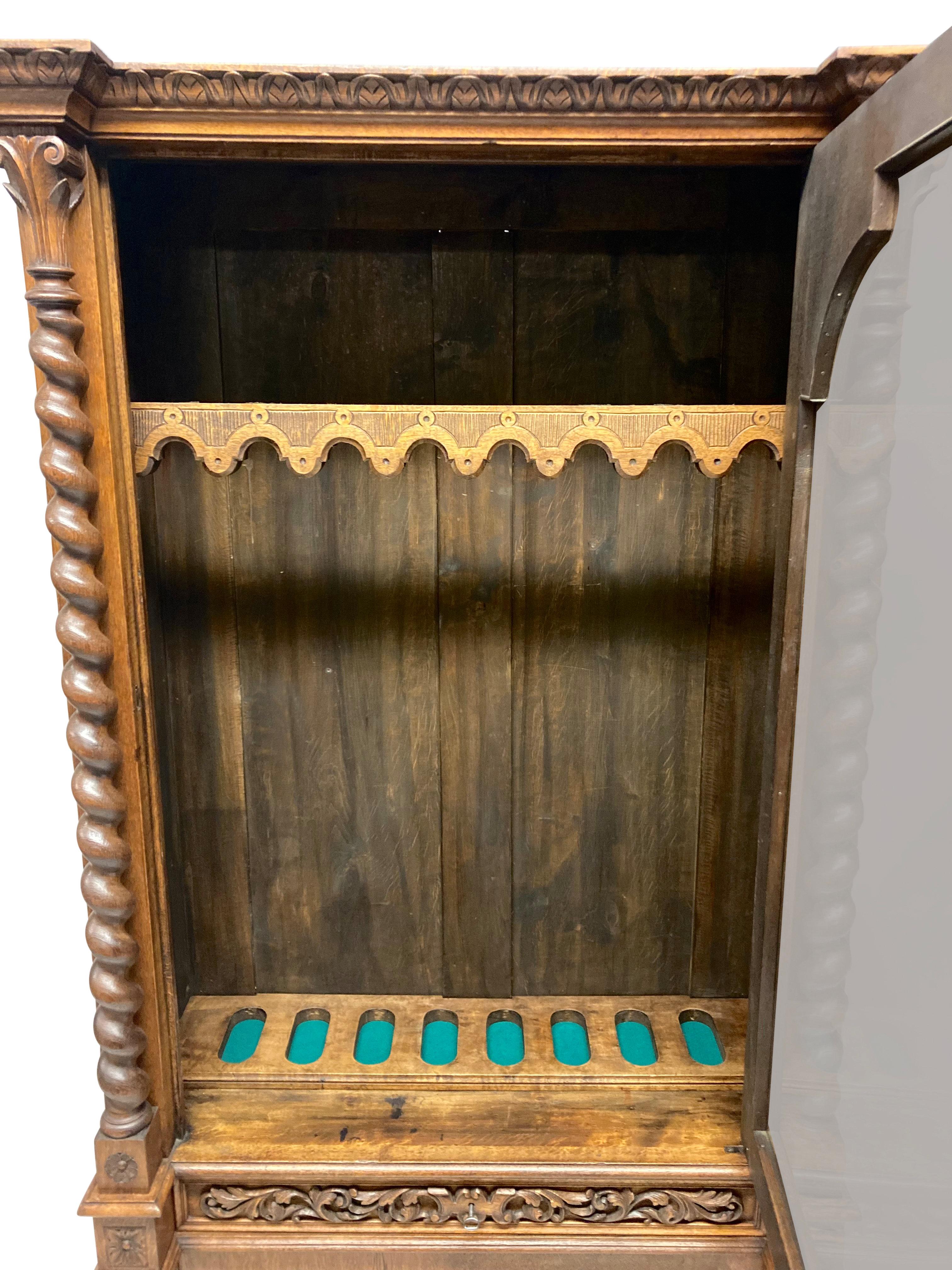 English 19th Century Gun Cabinet in the Romanesque Manner For Sale 2