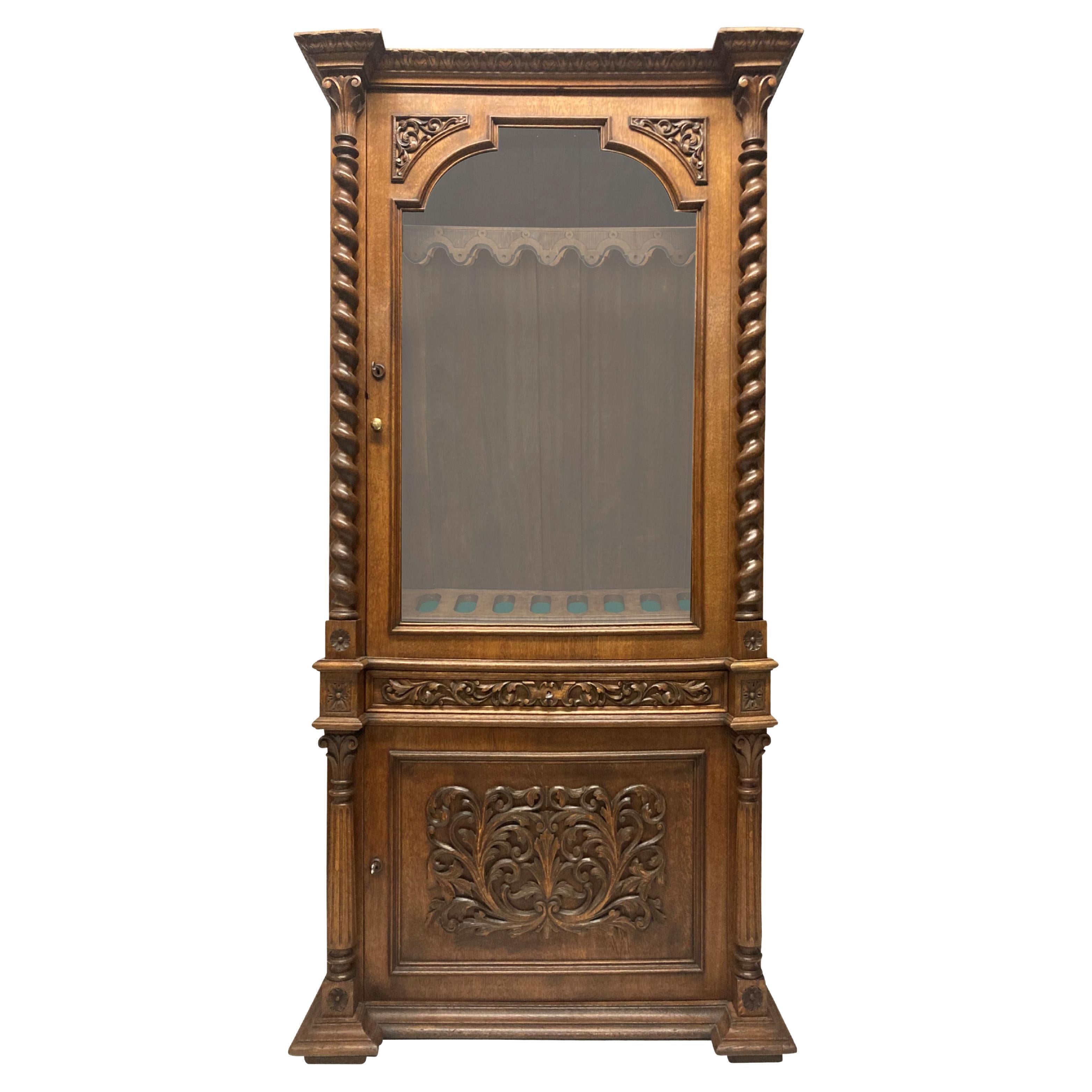 English 19th Century Gun Cabinet in the Romanesque Manner For Sale
