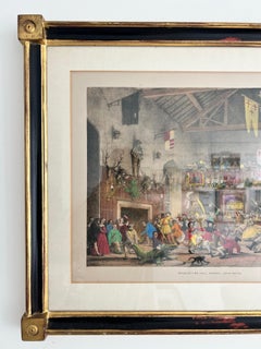English 19th Century Haddon Hall Banqueting Hall Framed Hand-Colored Lithograph
