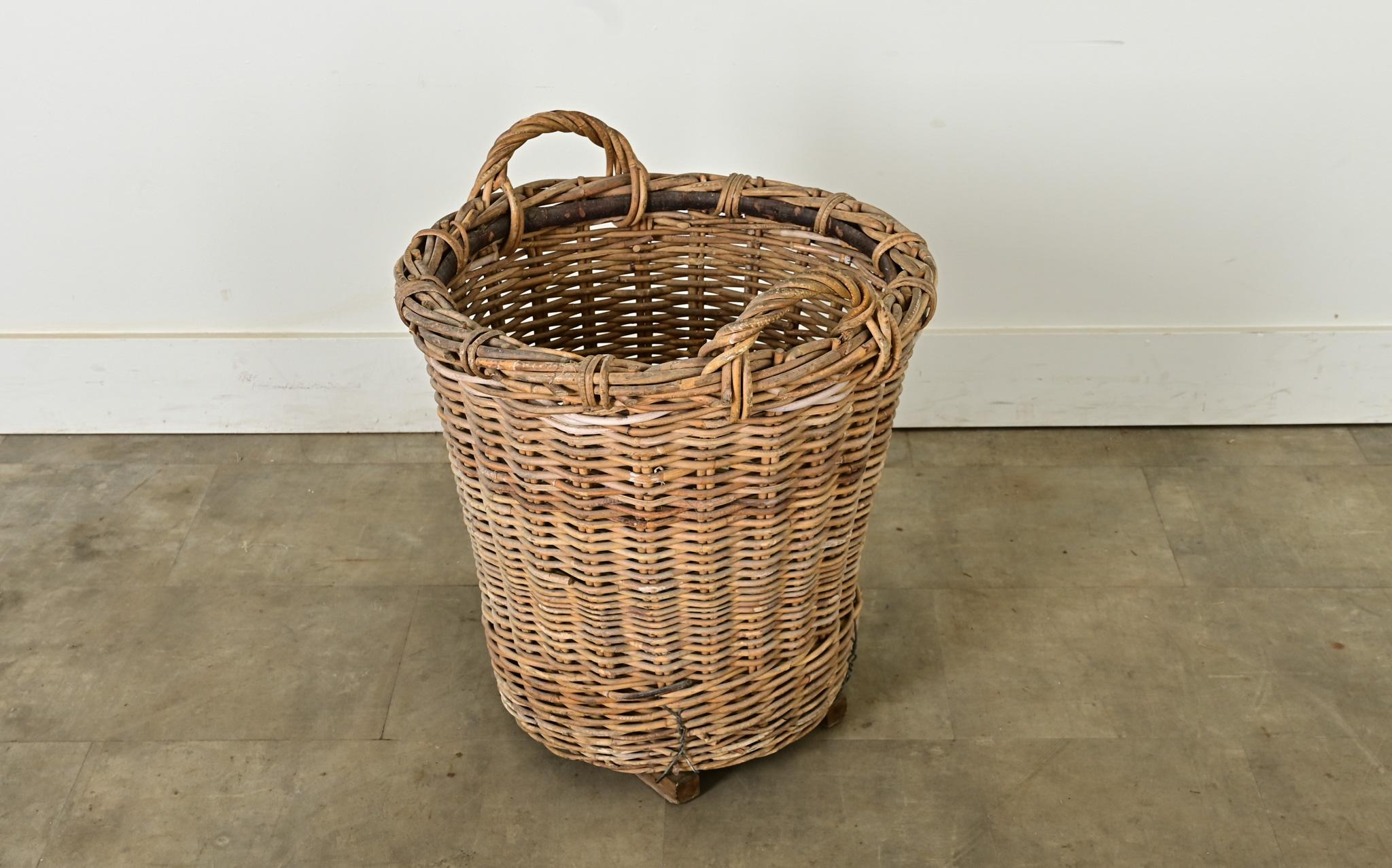 Wicker English 19th Century Harvest Basket