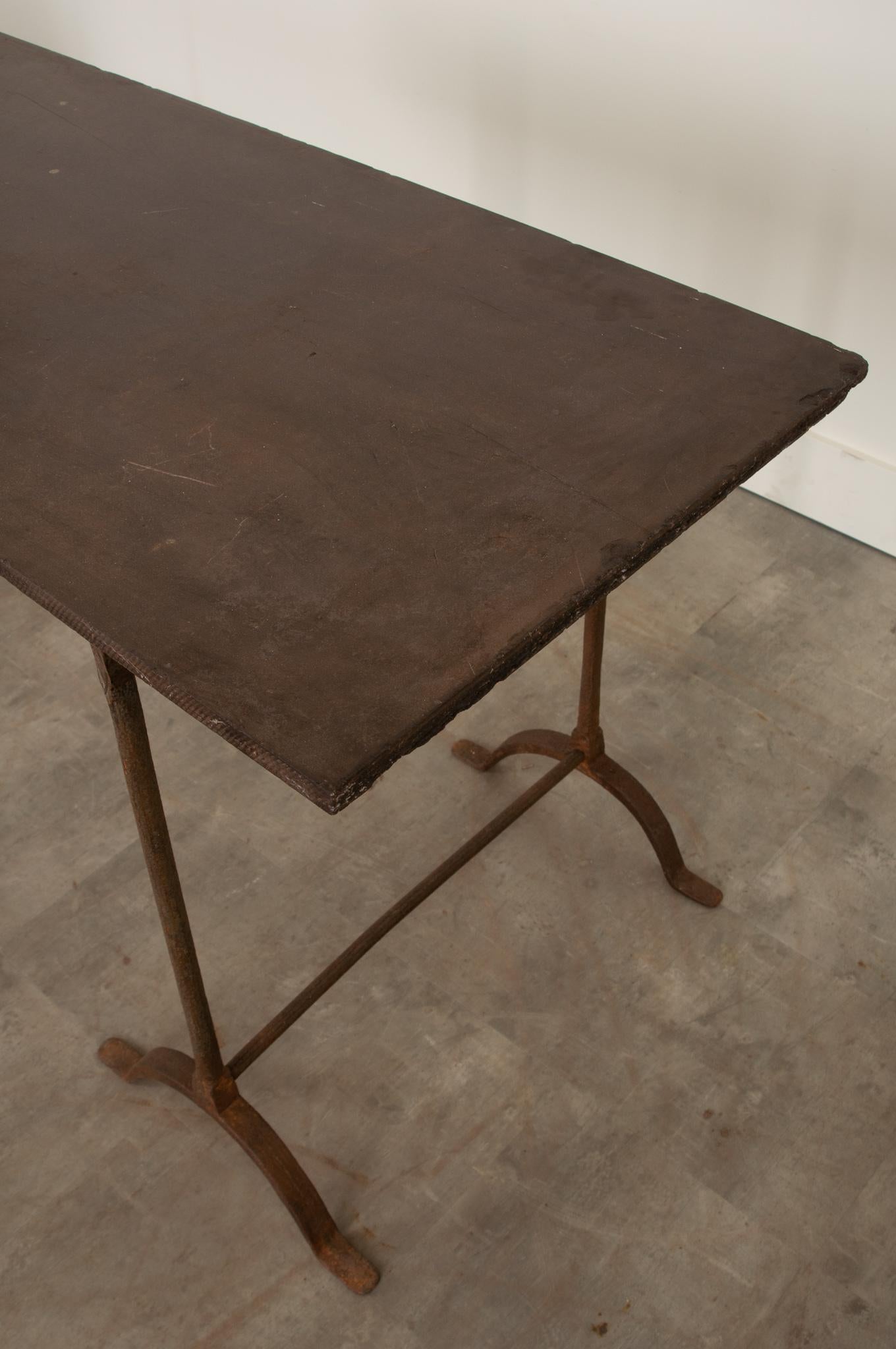 English 19th Century Iron & Slate Work Table In Good Condition For Sale In Baton Rouge, LA