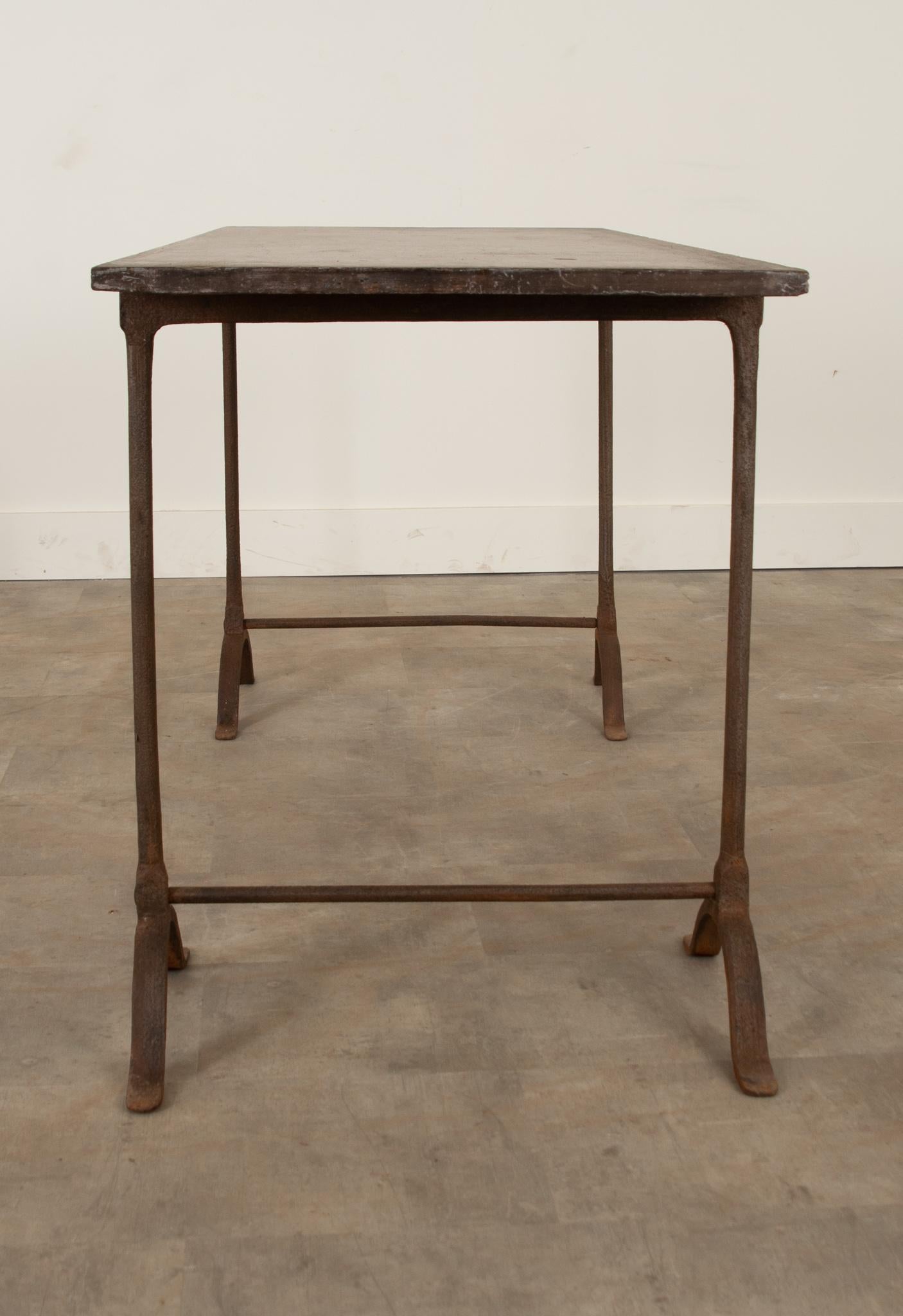 English 19th Century Iron & Slate Work Table For Sale 3