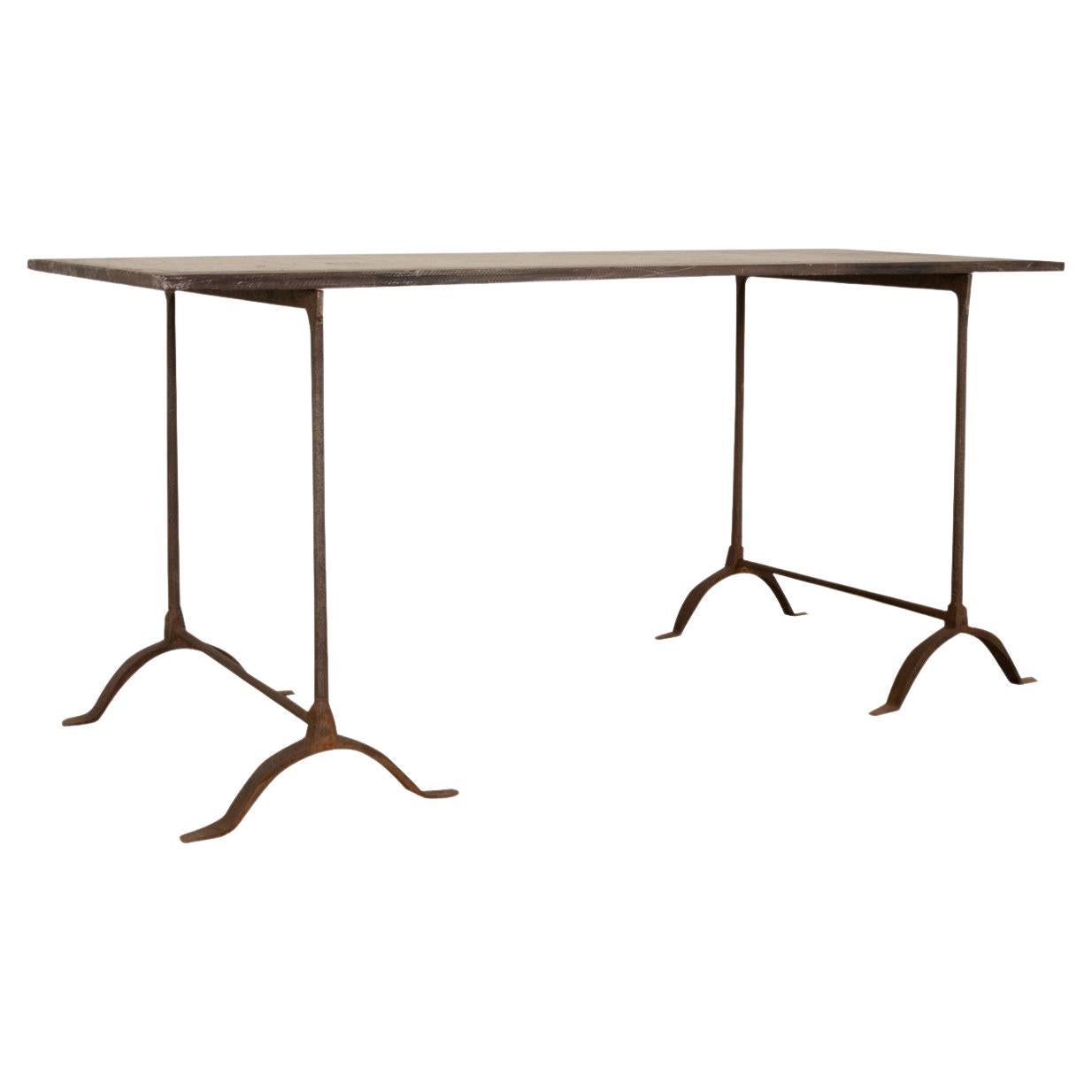 English 19th Century Iron & Slate Work Table For Sale
