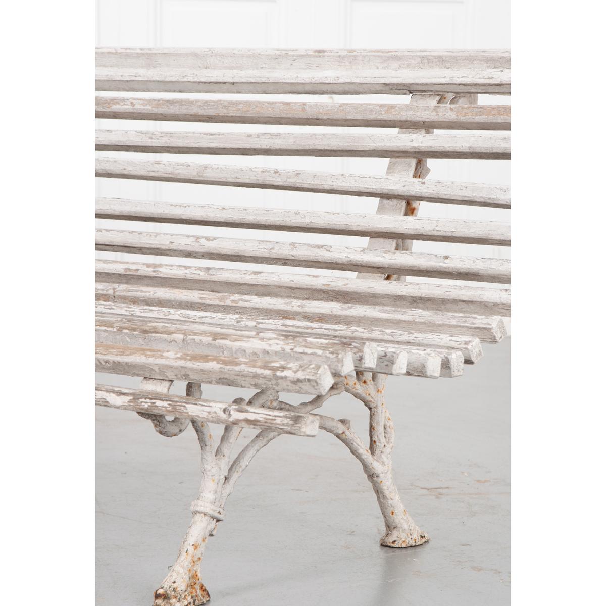 English 19th Century Iron & Wood Garden Bench For Sale 4