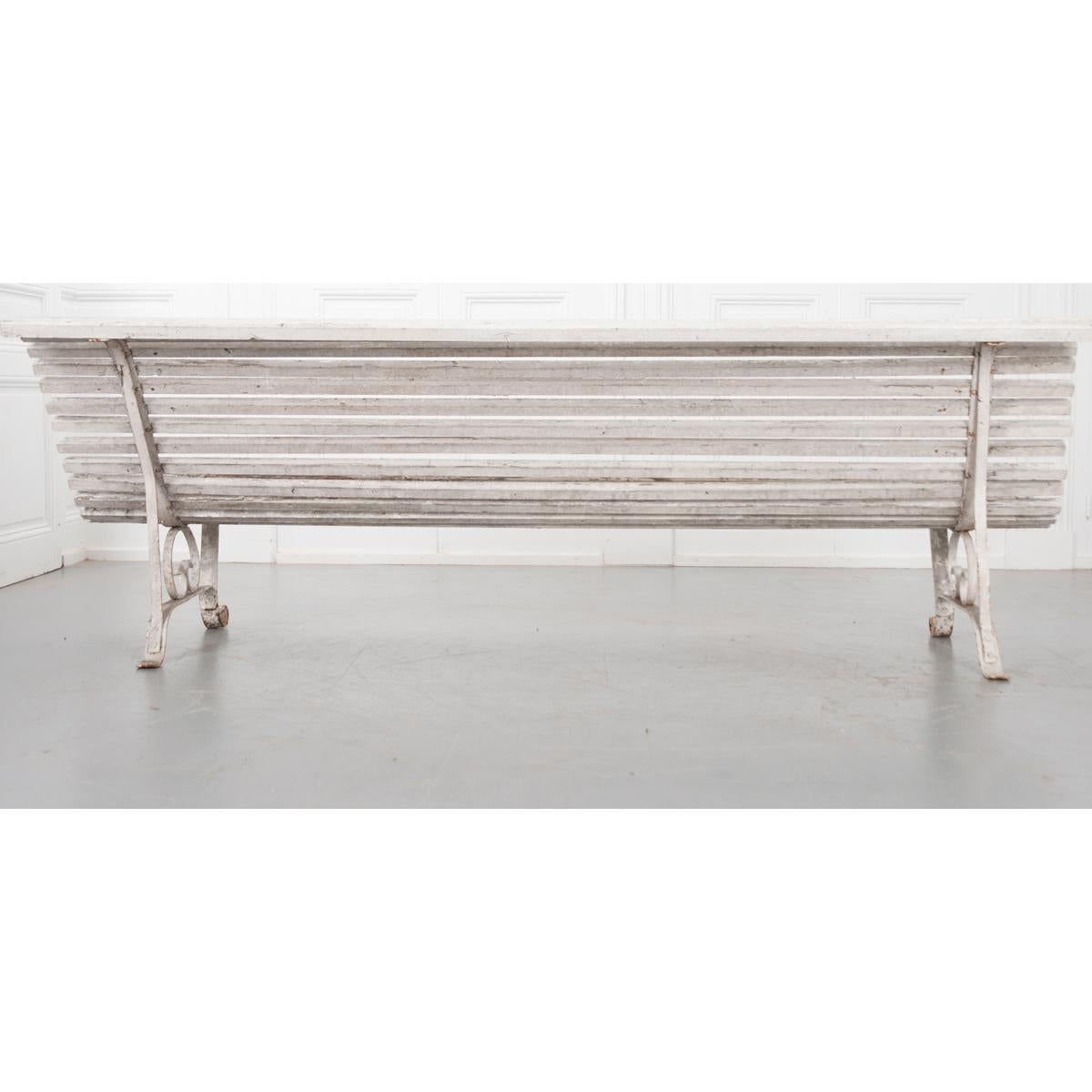 English 19th Century Iron & Wood Garden Bench For Sale 5