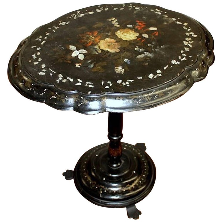 English 19th Century Jennens and Bettridge Inlaid and Painted Papier