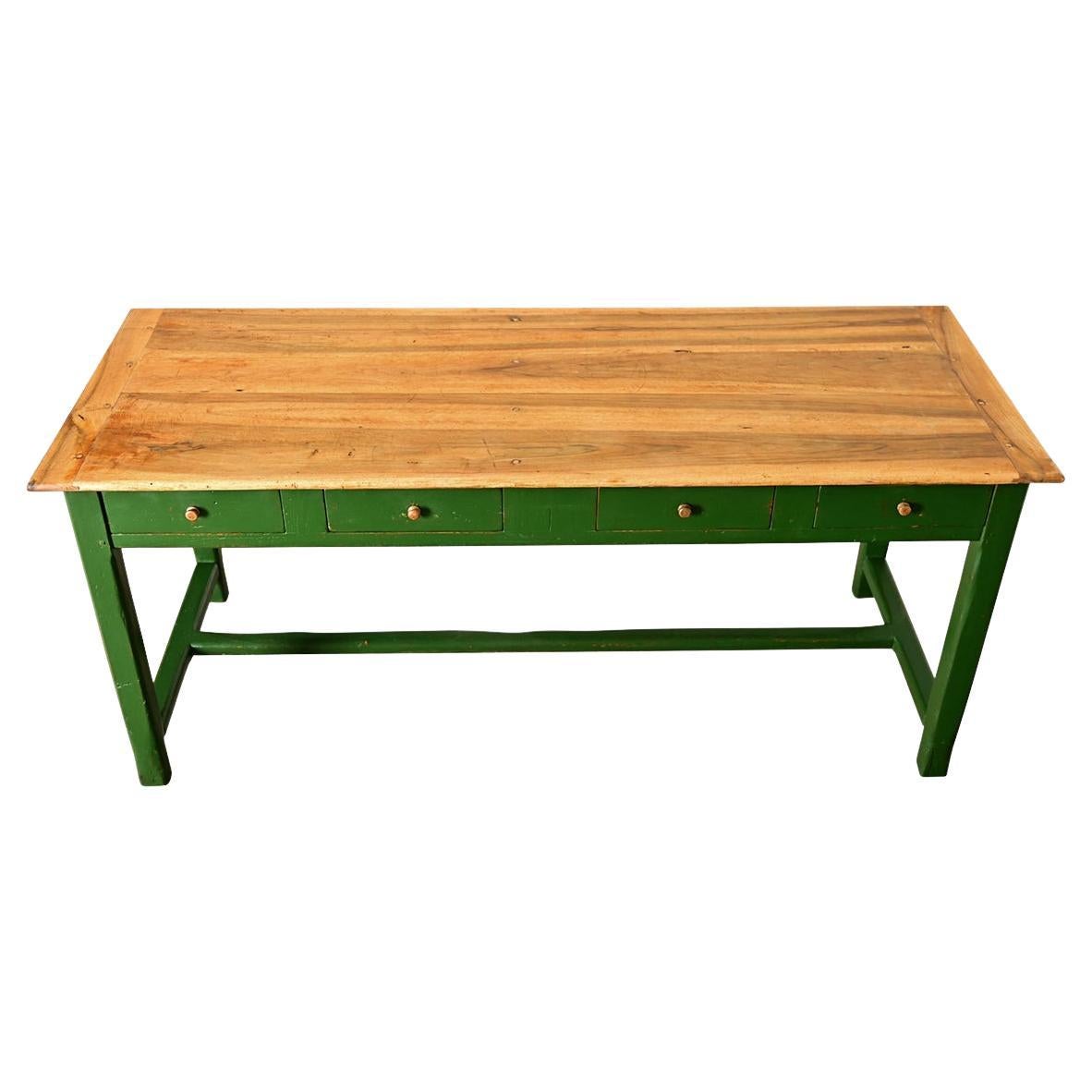 English 19th Century Kitchen Island with Eight Drawers