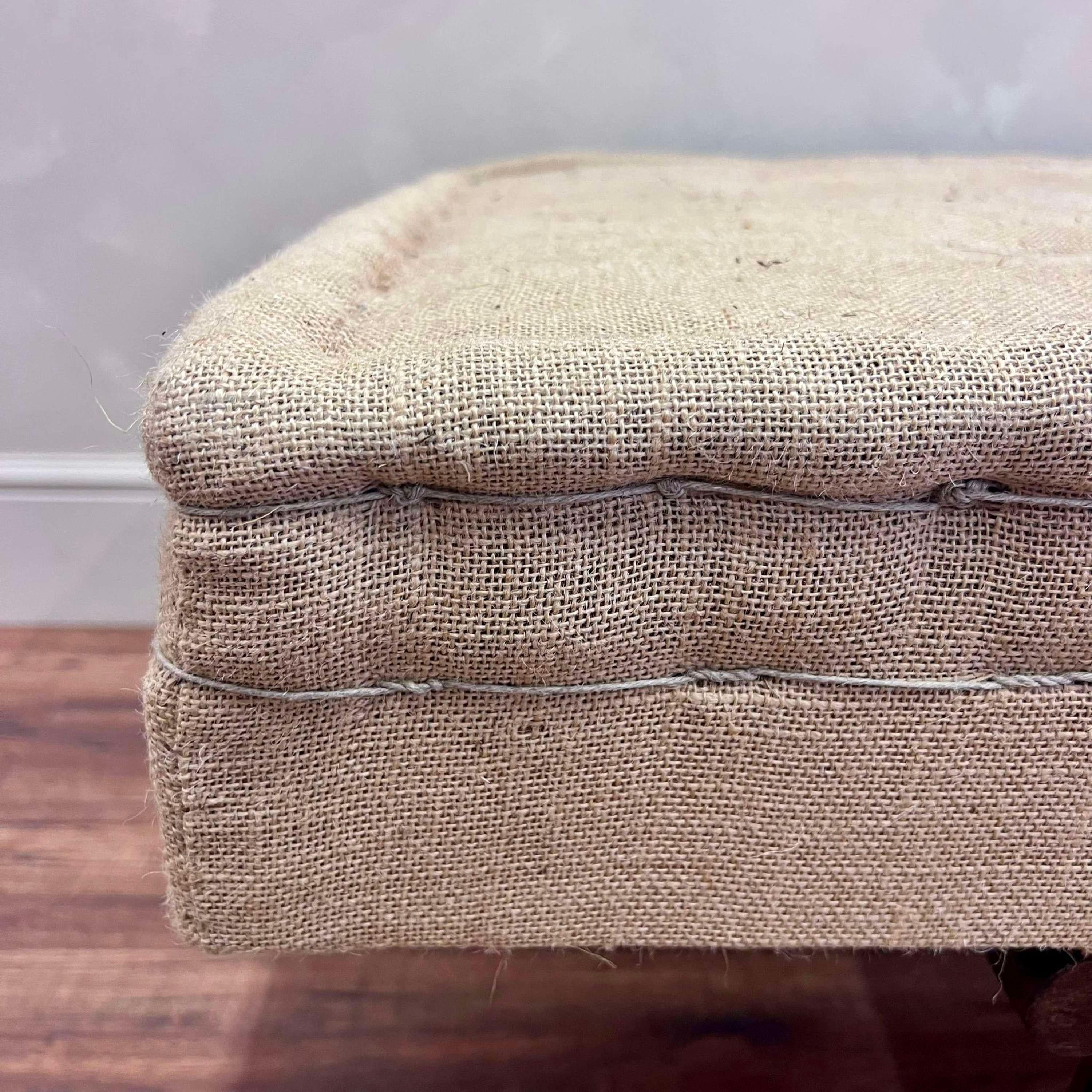 Upholstery English 19th Century Large Bespoke Made Centre Footstool Country House For Sale