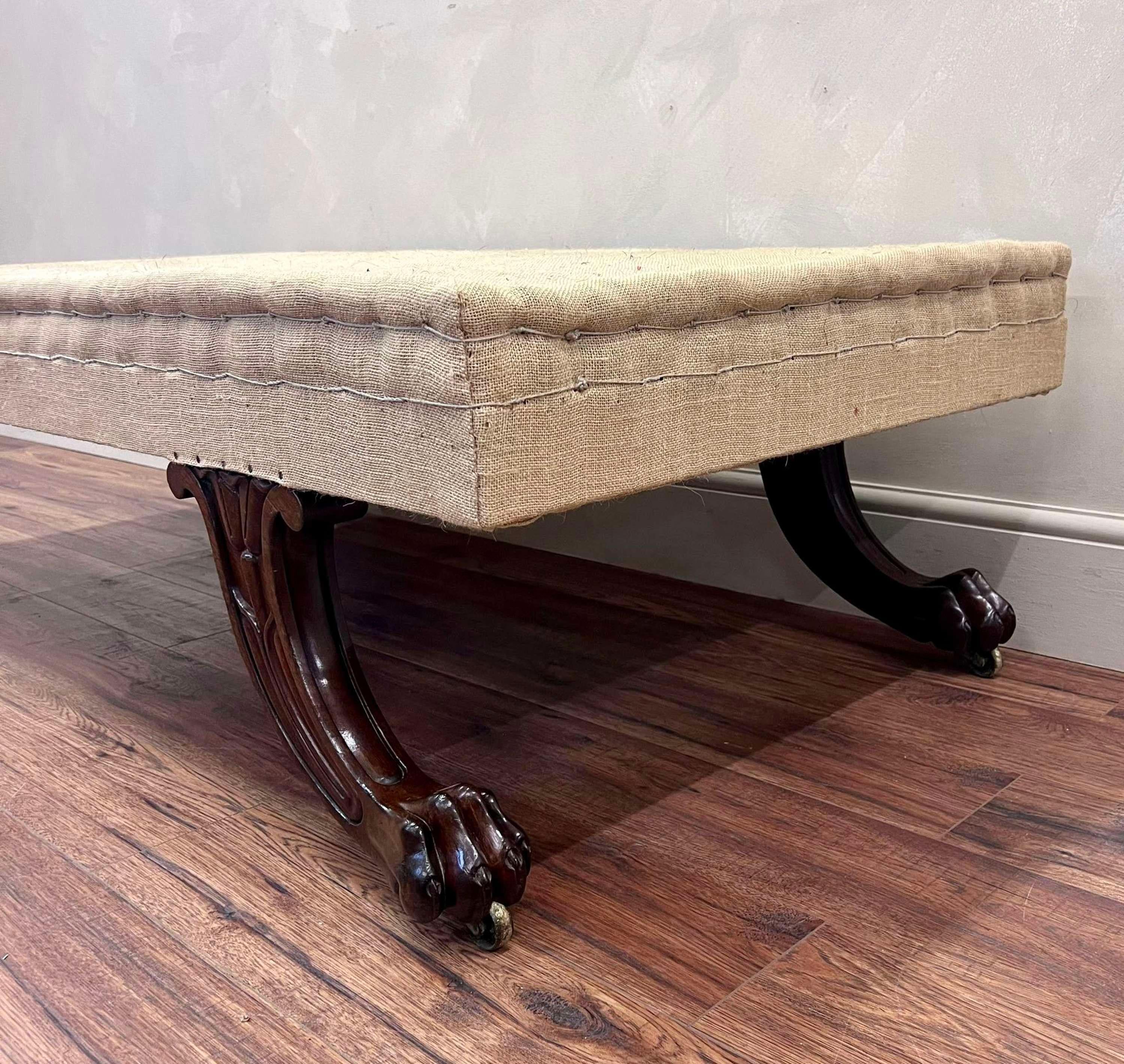 English 19th Century Large Bespoke Made Centre Footstool Country House For Sale 4