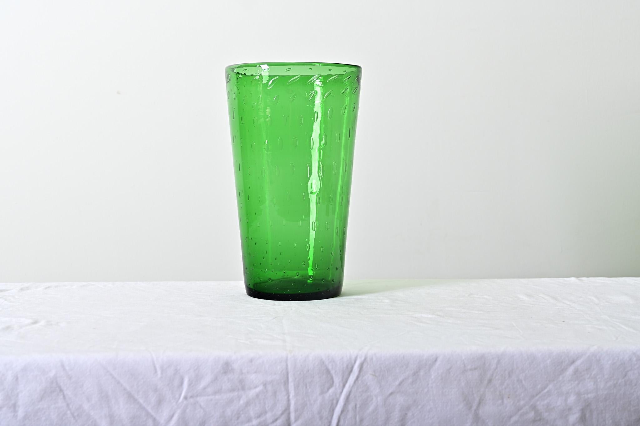 Other English 19th Century Large Green Glass Vase For Sale