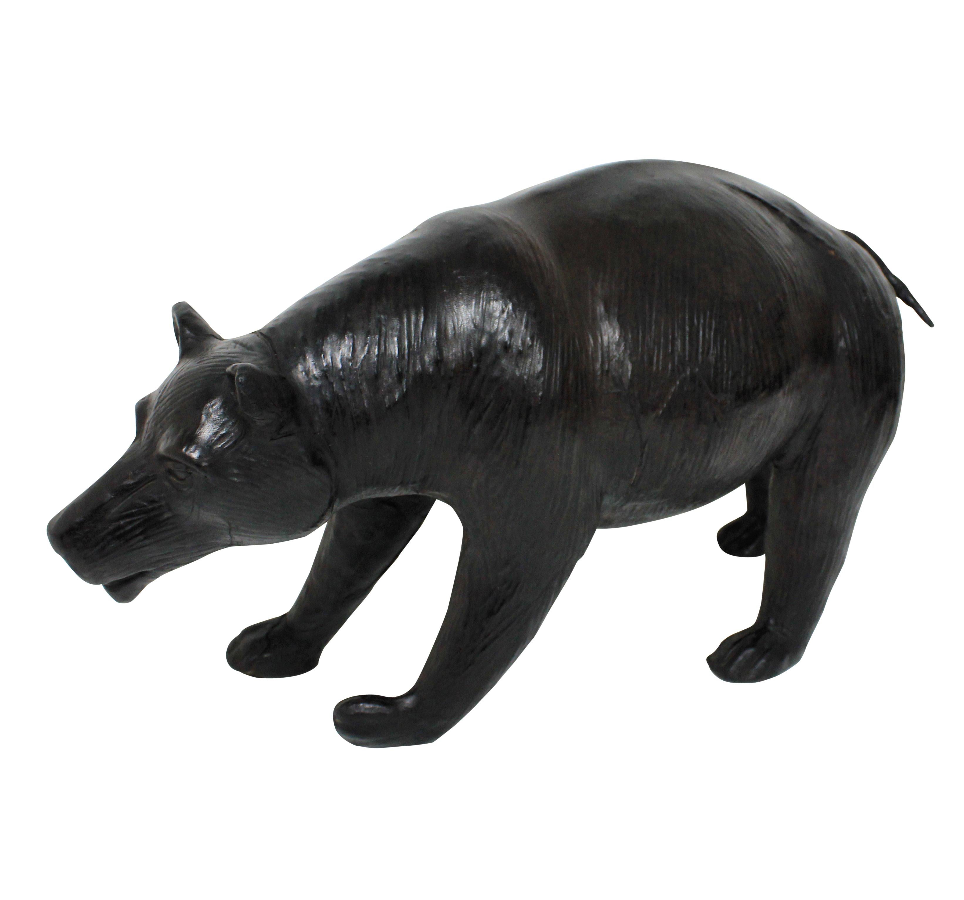 Late 19th Century English 19th Century Leather Bear