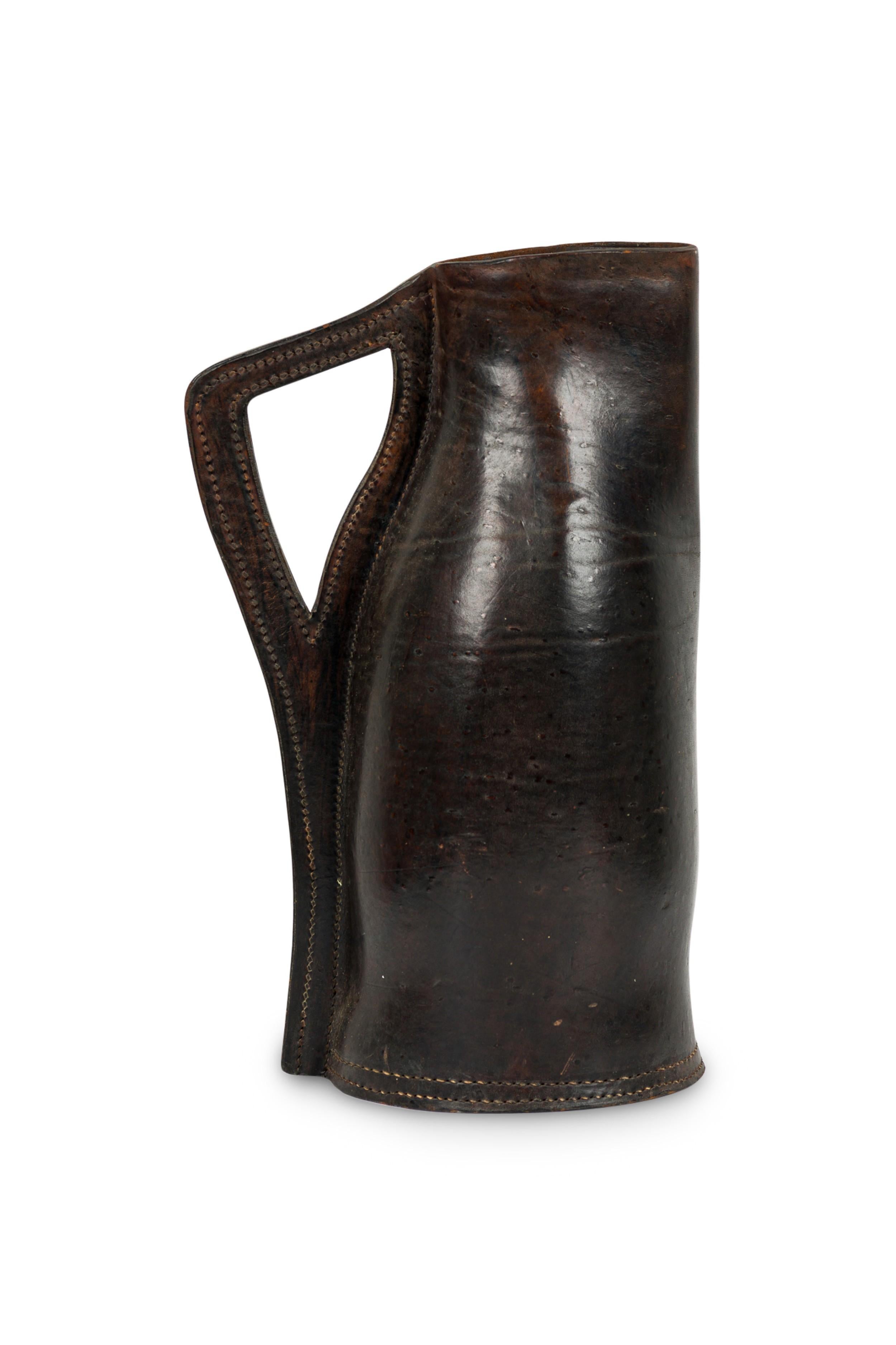 British English 19th Century Leather Drinking Vessel