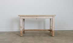 English 19th Century Limed Beech Prep Table