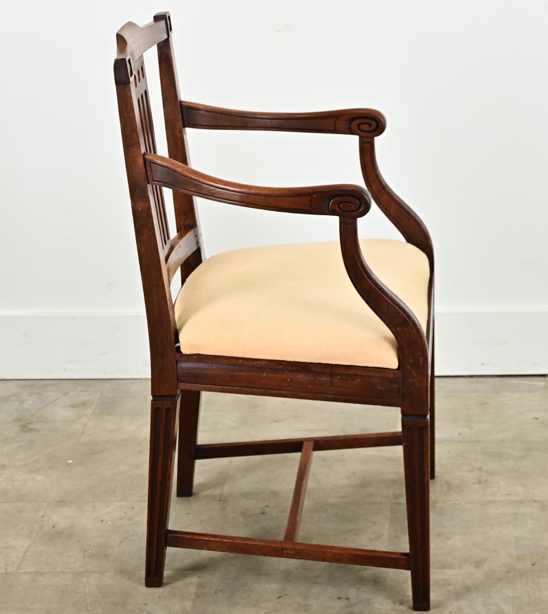 English 19th Century Mahogany Armchair 2
