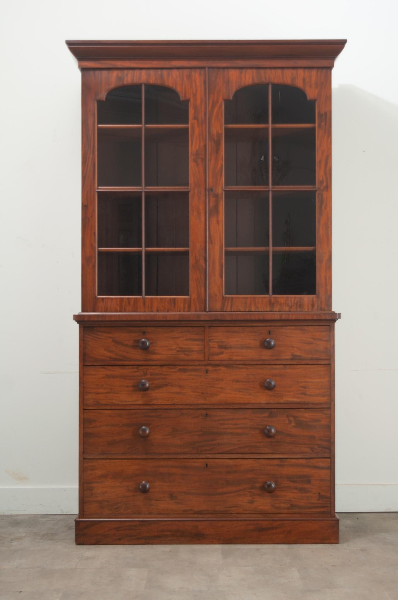 Other English 19th Century Mahogany Bookcase Chest For Sale