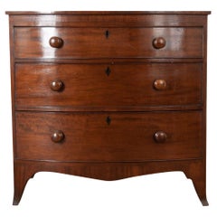 Antique English 19th Century Mahogany Bow Front Chest