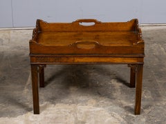 English 19th Century Mahogany Butler’s Tray Table with Shaped Brackets