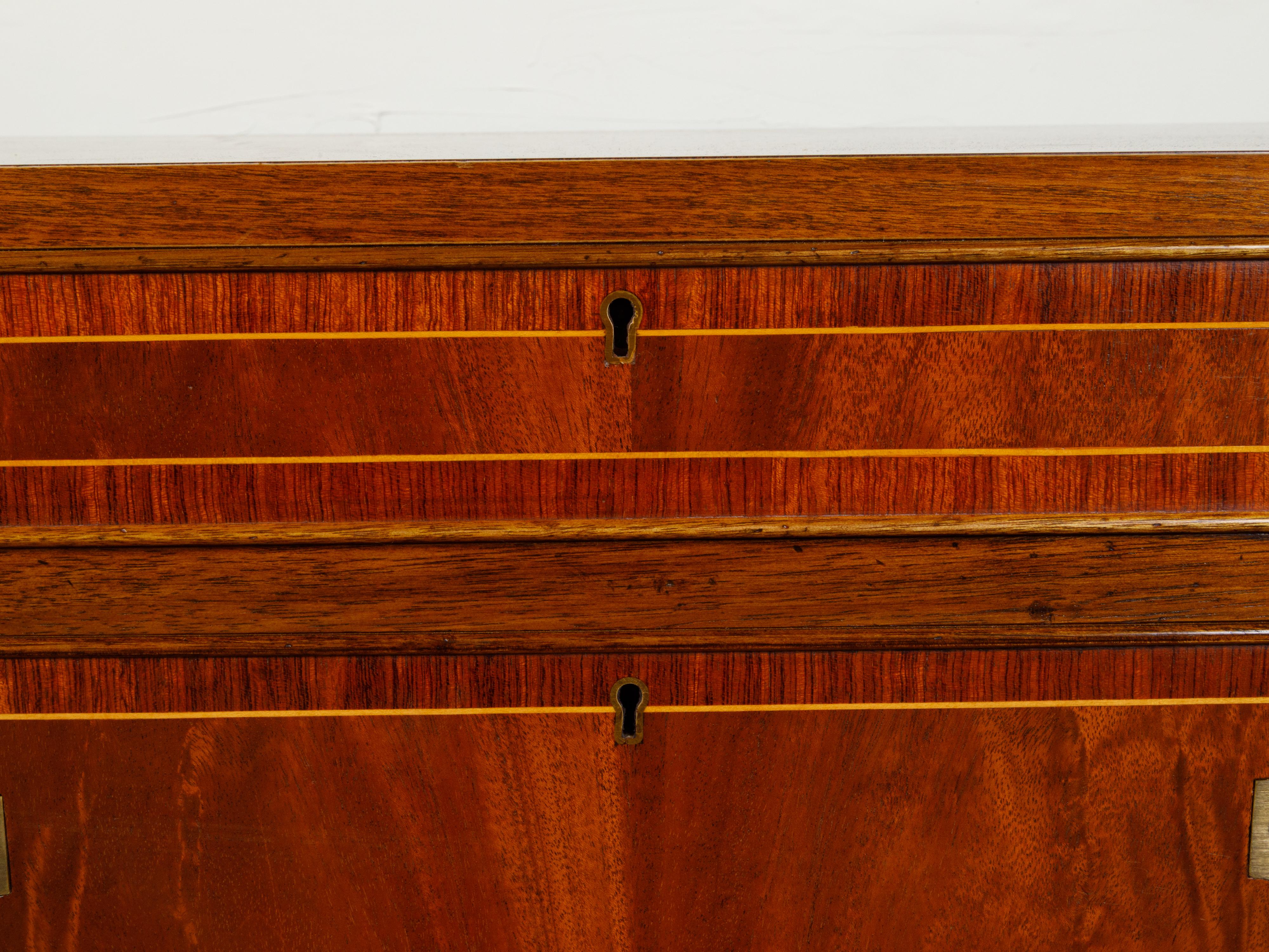 English 19th Century Mahogany Campaign Drop-Front Desk with Multiple Drawers 6