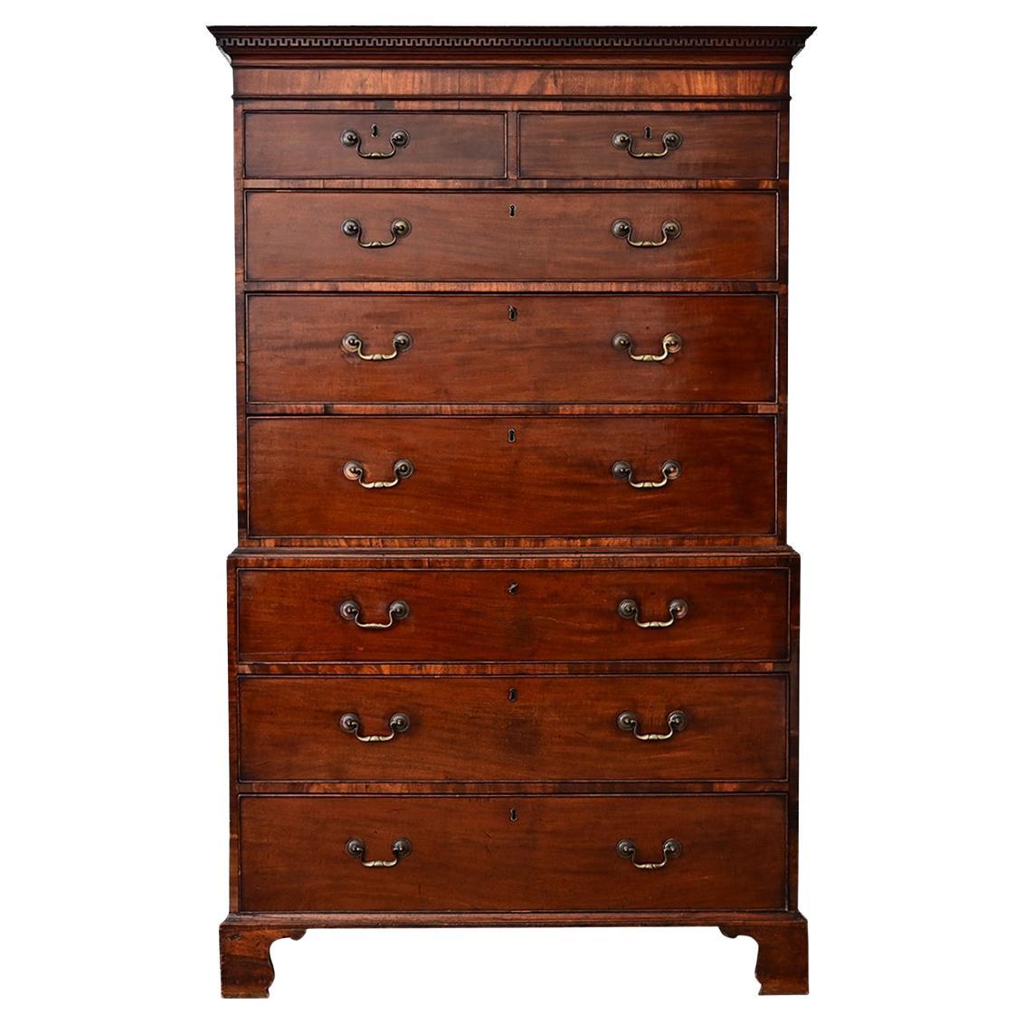 English 19th Century Mahogany Chest on Chest