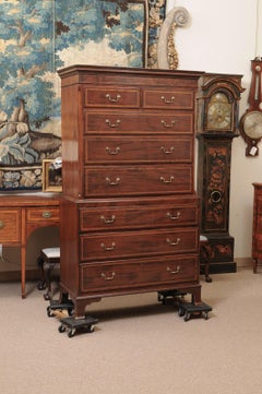 English 19th Century Mahogany Chest on Chest with Rosewood Crossbanding