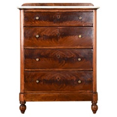 English 19th Century Mahogany Chest with Marble Top
