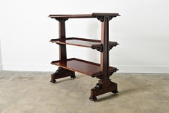 English 19th Century Mahogany Etagere on Casters