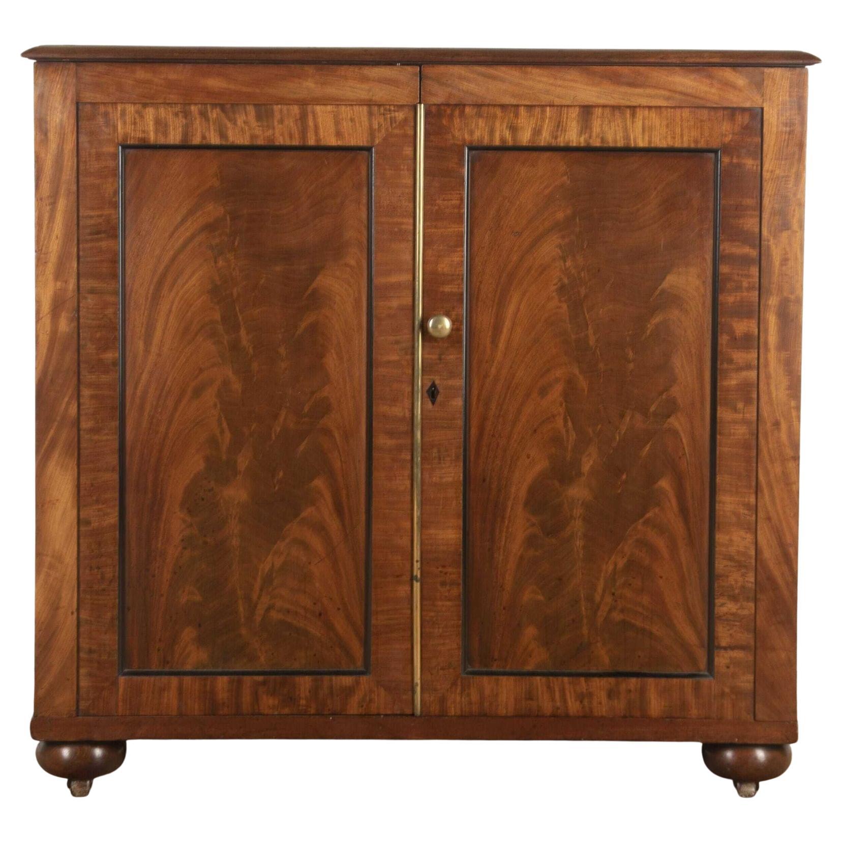 English 19th Century Mahogany Folio Cabinet For Sale