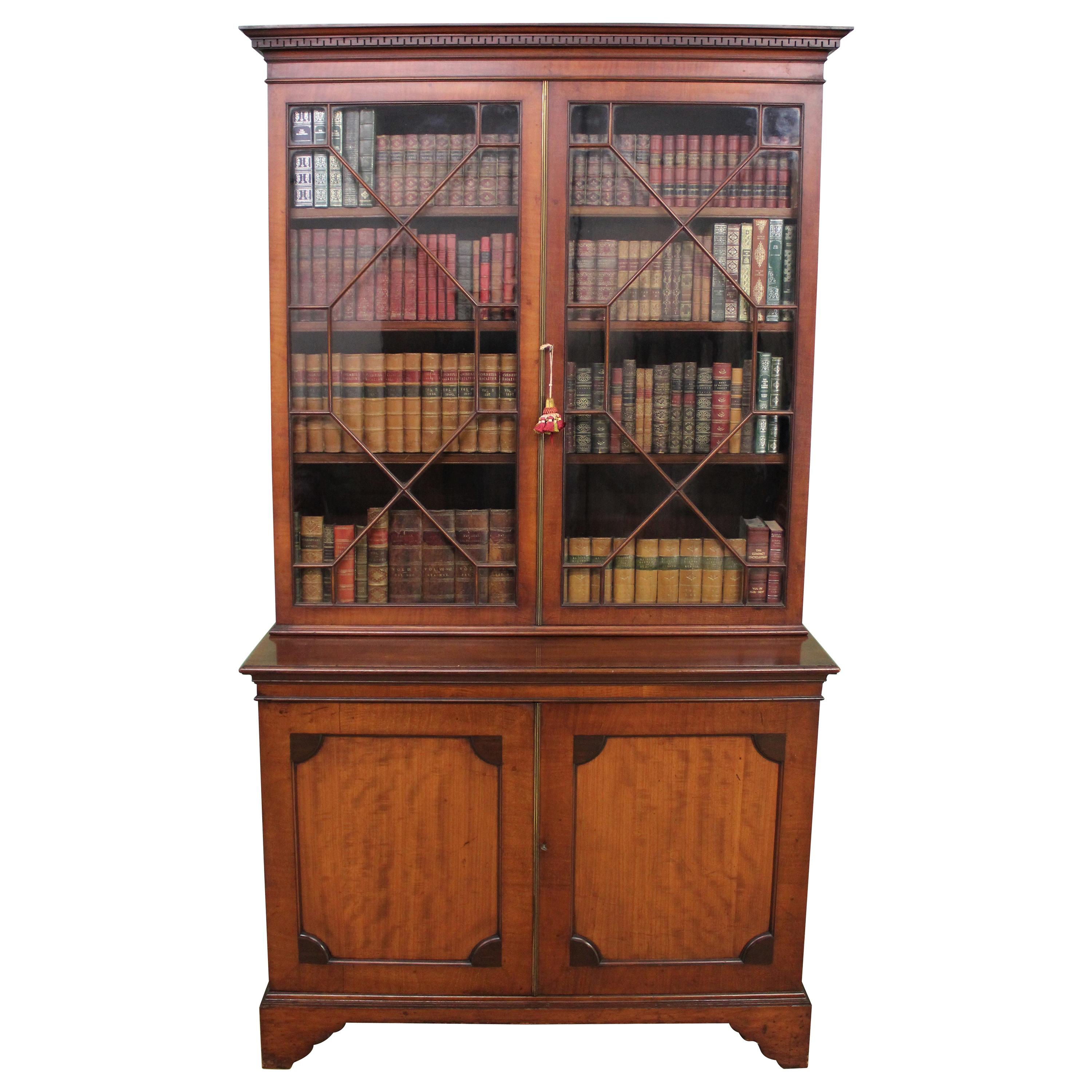 English 19th Century Mahogany Glazed Bookcase For Sale