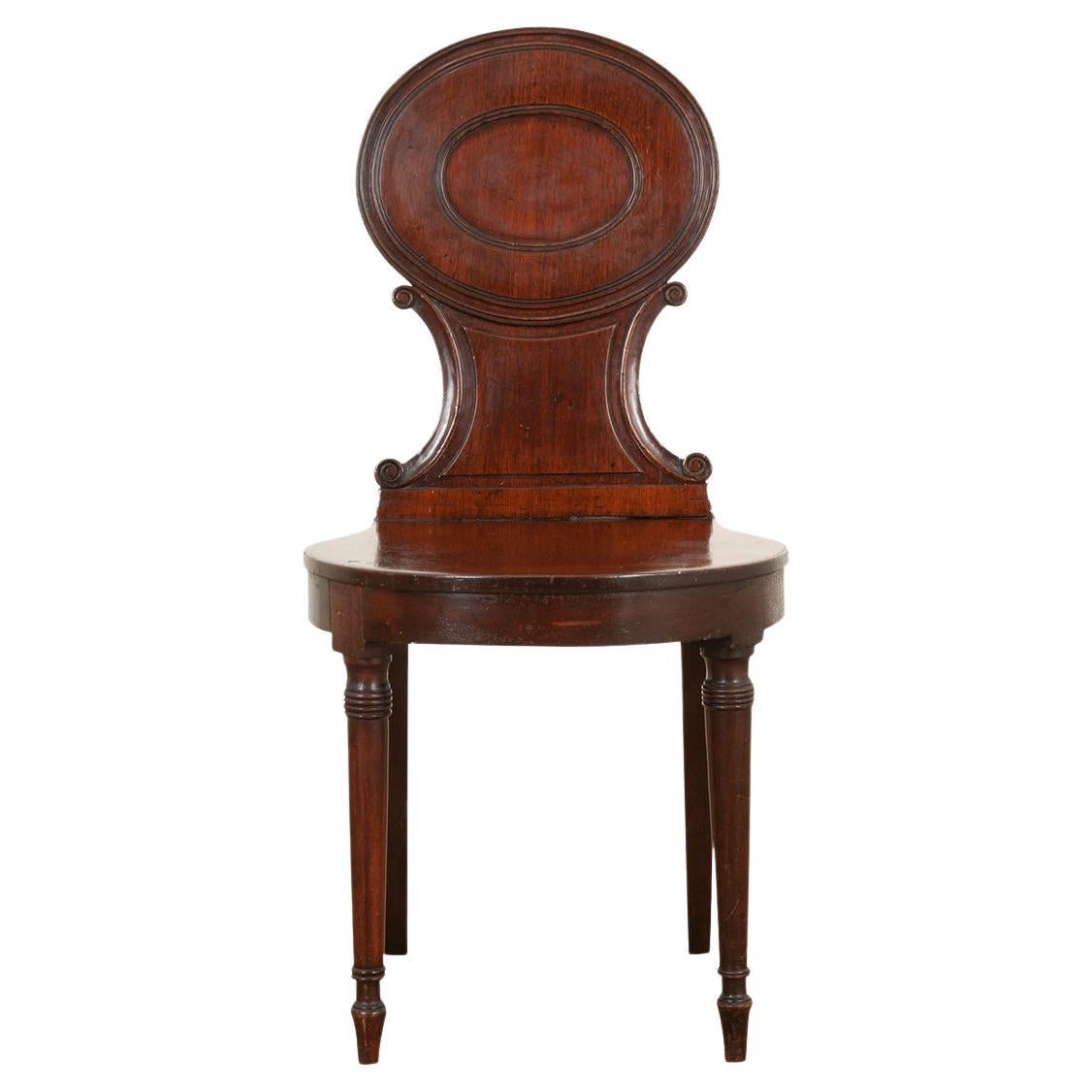 English 19th Century Mahogany Hall Chair