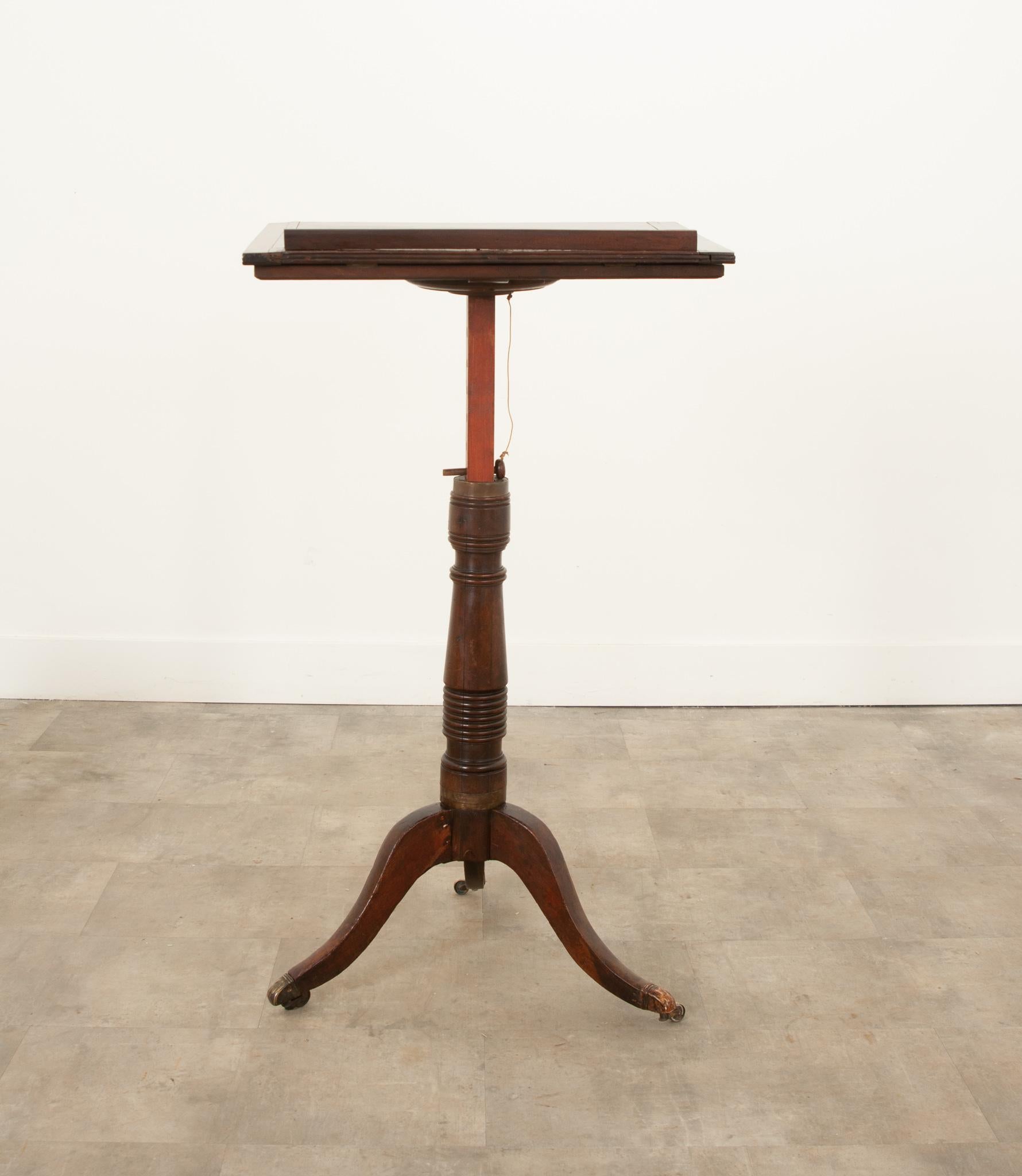 Hand-Carved English 19th Century Mahogany Lectern For Sale