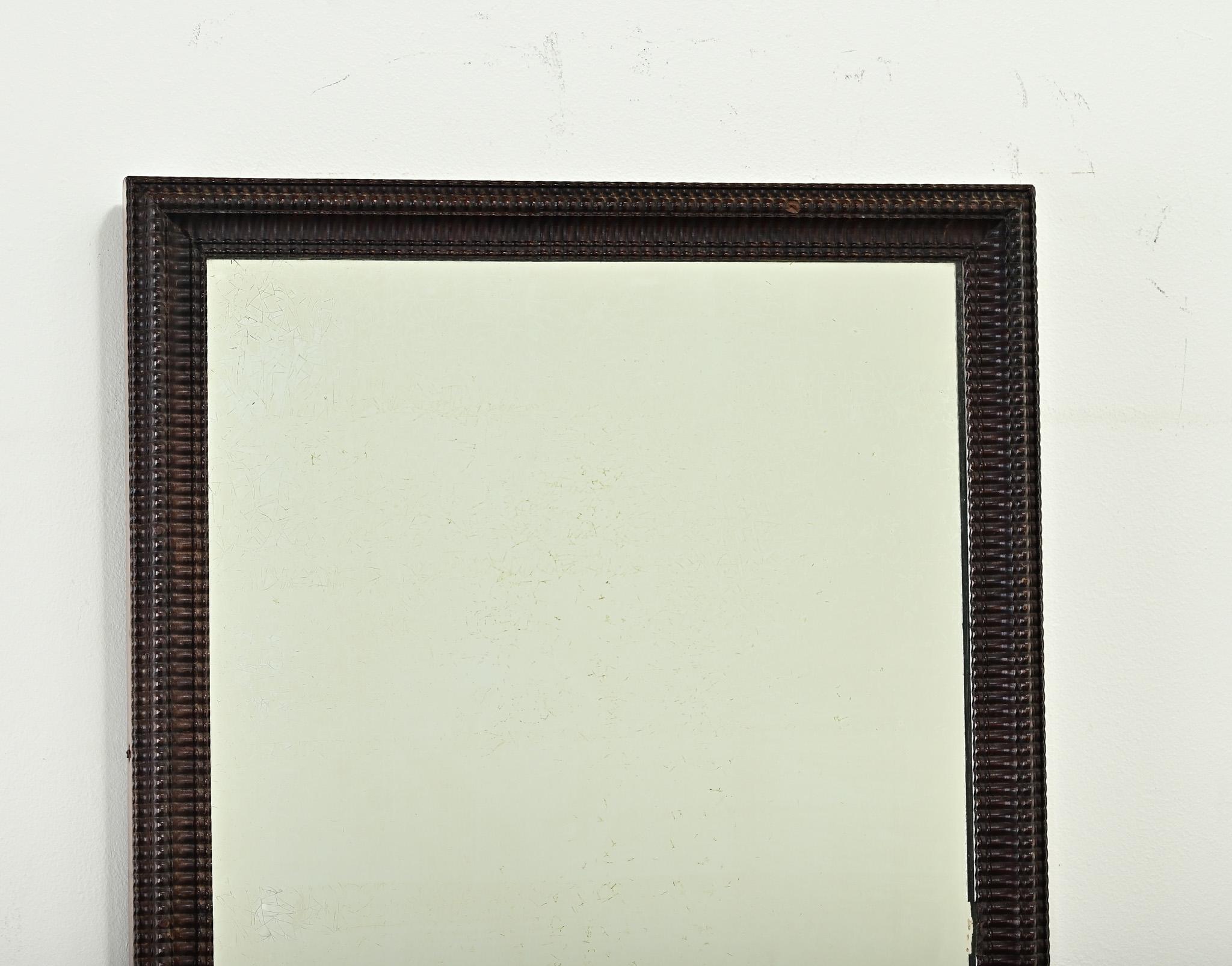 Hand-Carved English 19th Century Mahogany Mirror