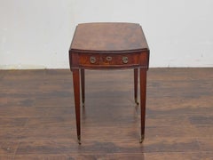 English 19th Century Mahogany Pembroke Table with Tapered Legs on Casters