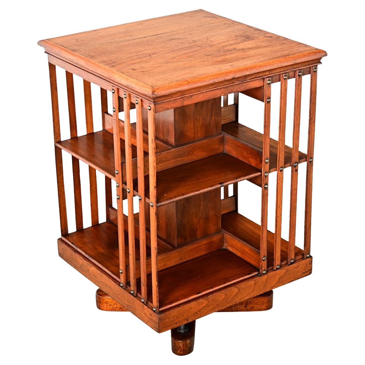 English 19th Century Mahogany Revolving Bookcase