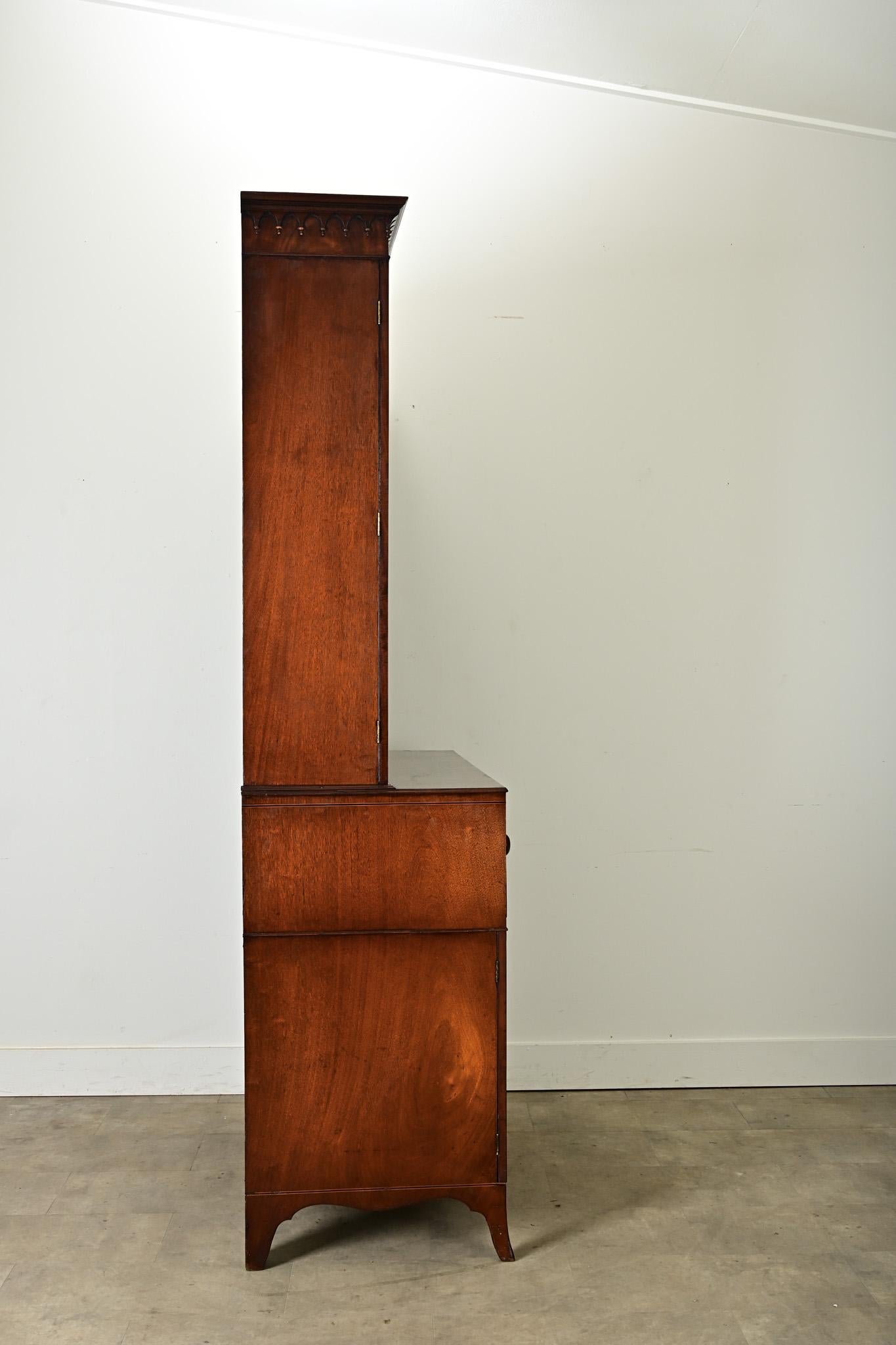 English 19th Century Mahogany Secretary 8