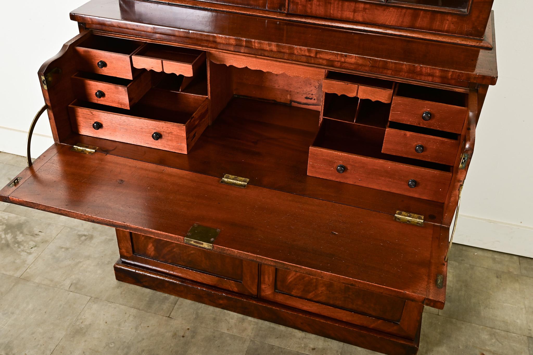 English 19th Century Mahogany Secretary 8