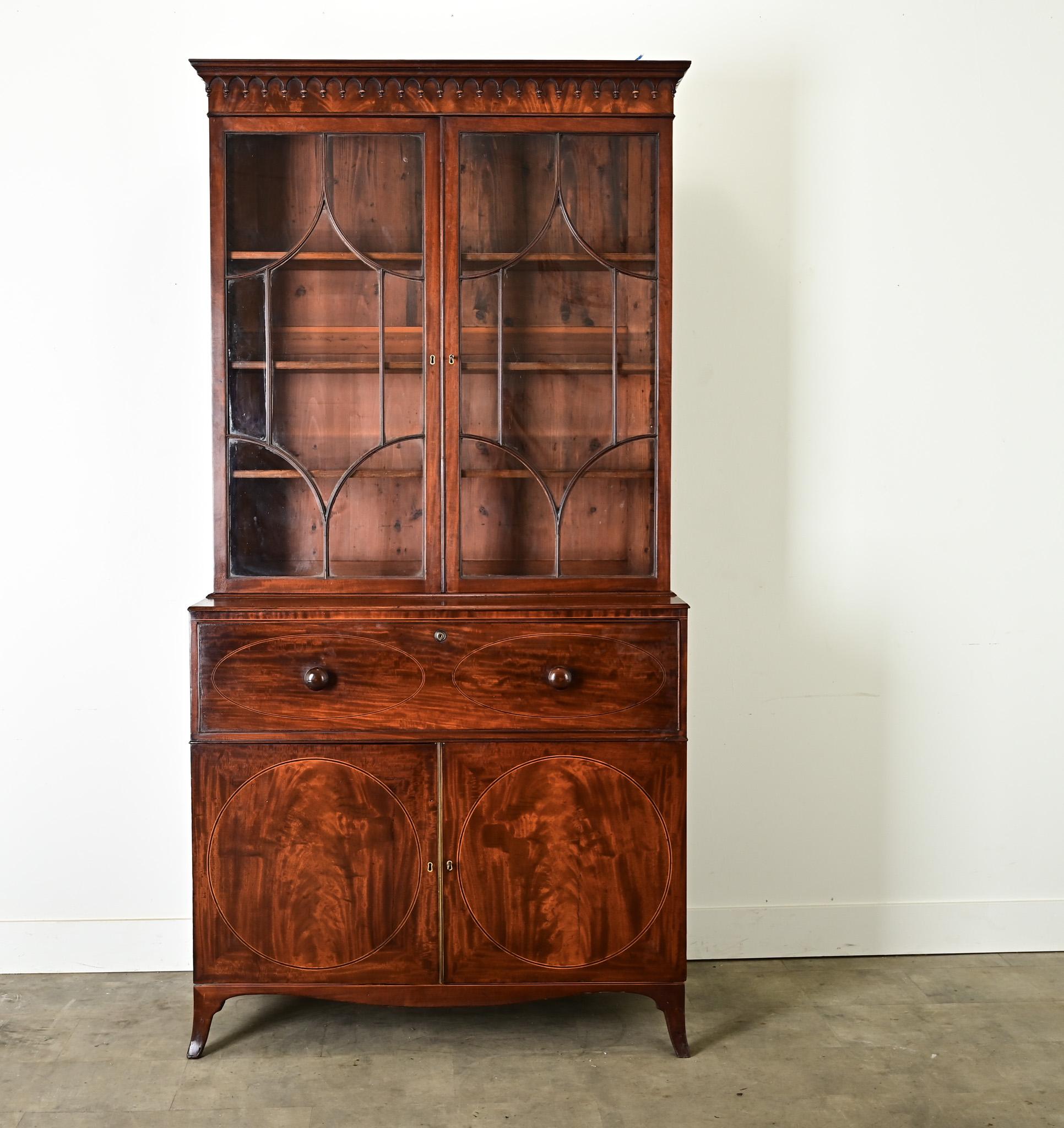 Georgian English 19th Century Mahogany Secretary