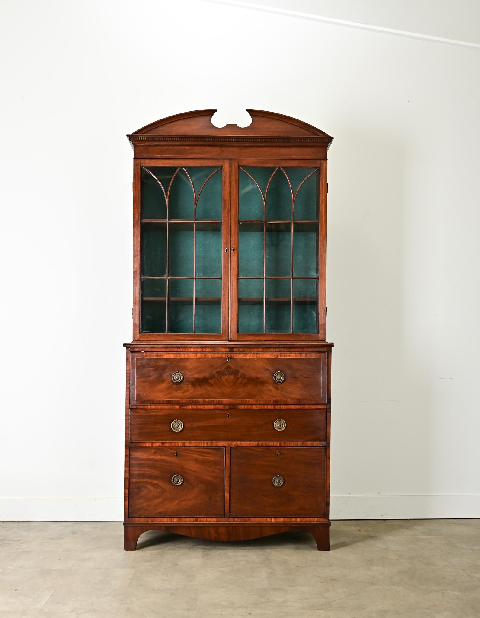 Regency English 19th Century Mahogany Secretary