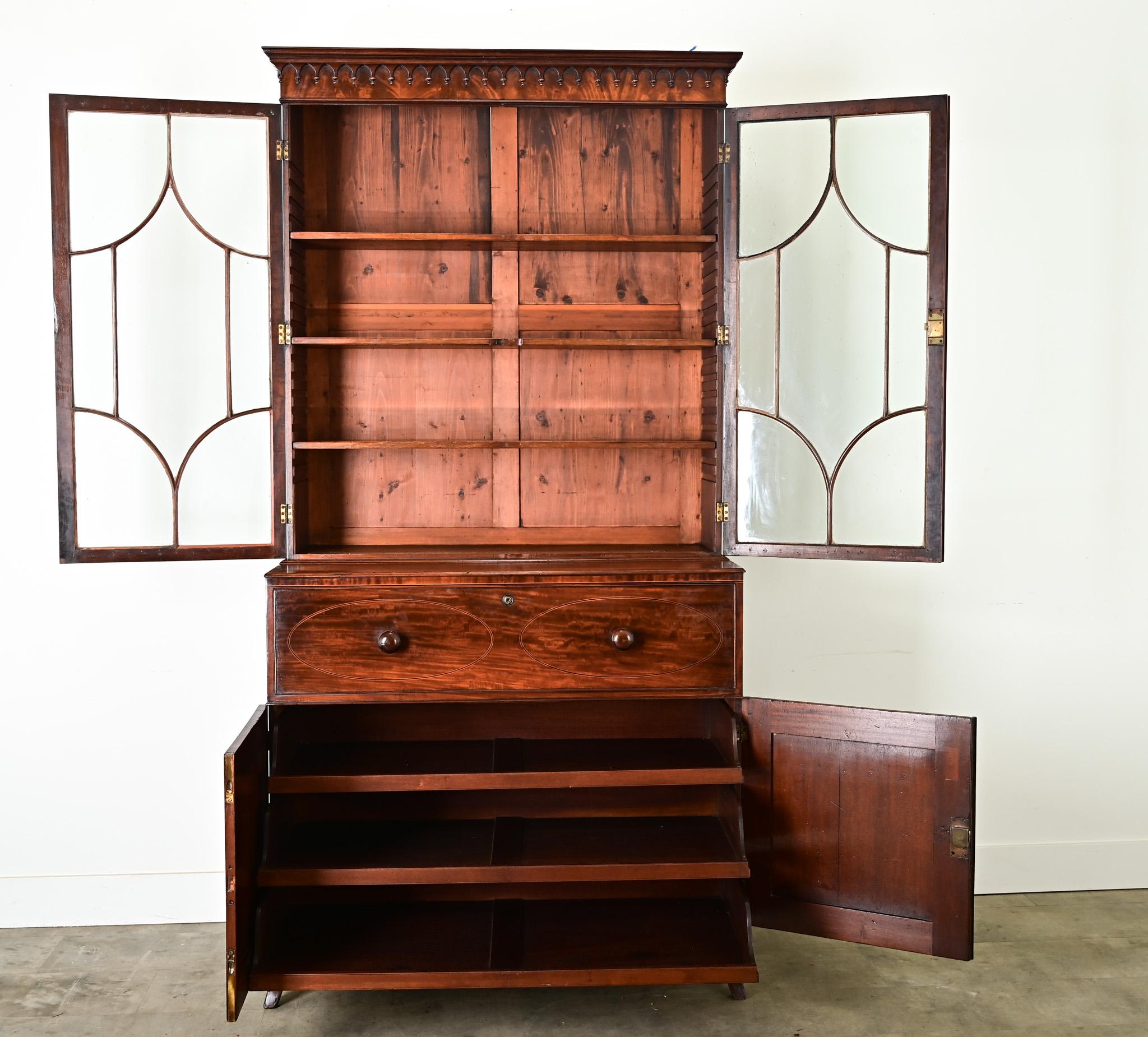 English 19th Century Mahogany Secretary 3