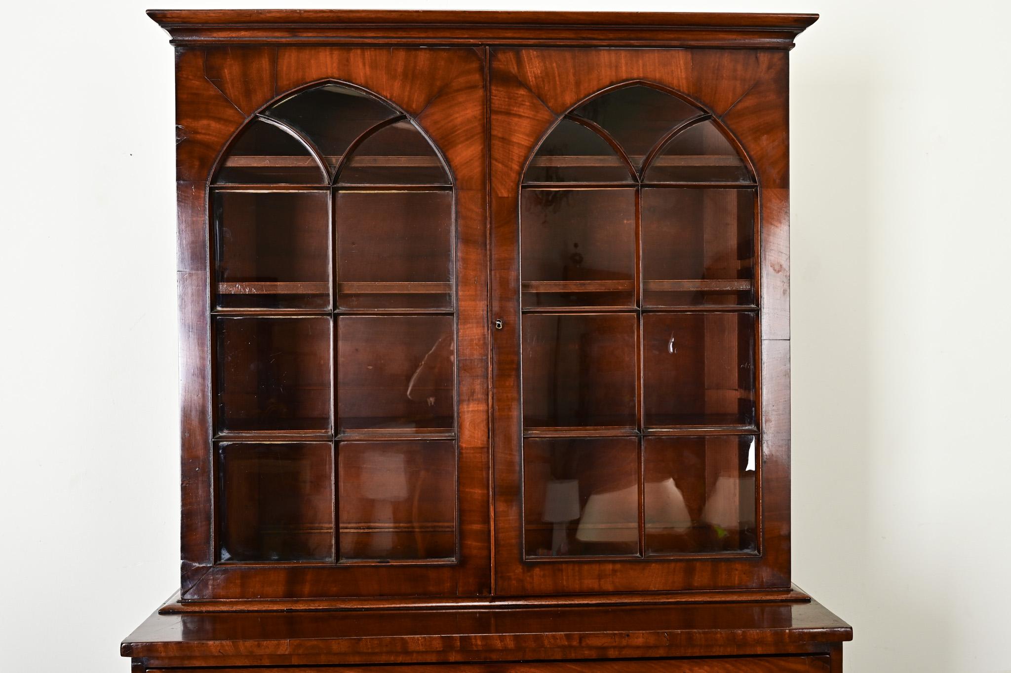 English 19th Century Mahogany Secretary 3