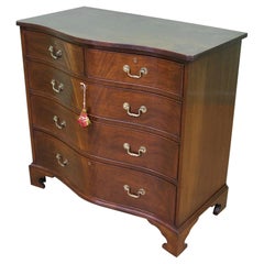 Antique English 19th Century Mahogany Serpentine Chest of Drawers