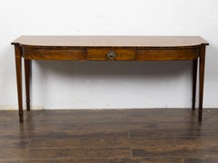 English 19th Century Mahogany Serving Table with Single Drawer