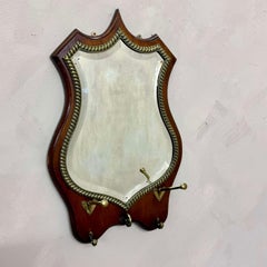 English 19th Century Mahogany Shield Hall Mirror