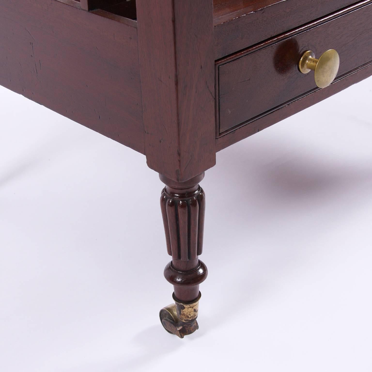 English 19th Century Mahogany Wooden Magazine Rack 2